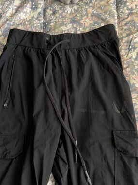 ASRV TETRA-LITE CARGO HIGH RIB JOGGERS Black Drawstring Cargo Joggers